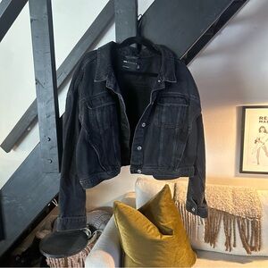 ASOS Curve Black Cropped Denim Jacket plus size US 20 or 3X